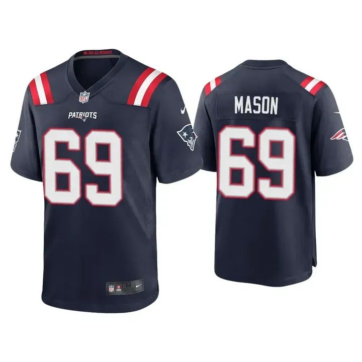 Men New England Patriots #69 Shaq Mason Nike Navy Game Player NFL Jersey